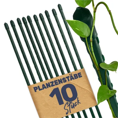Produktbild von Pflanzstab Rankenhilfe Stahl mit Kunststoff Ummantelung grün 120 cm, Menge:10
