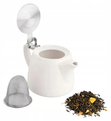 Zdjęcie produktu dla Czajnik z sitkiem, marka Altom Design, pojemność 550 ml - Wytrzymała porcelana, łatwa pielęgnacja
