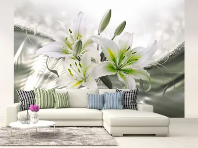 Produktbild von Vlies Fototapete Blumen Lilien 400x280 cm Tapeten Wandtapete XXL Abstrakt b-A-0329-a-c