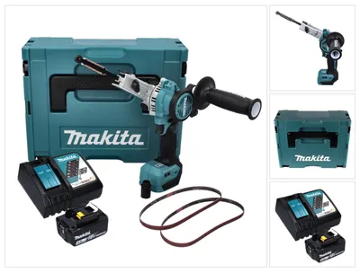 Image de Makita DBS 180 RM1J Lime à bande sans fil 18 V 9 x 533 mm Brushless + 1x batterie 4,0 Ah + chargeur + Makpac