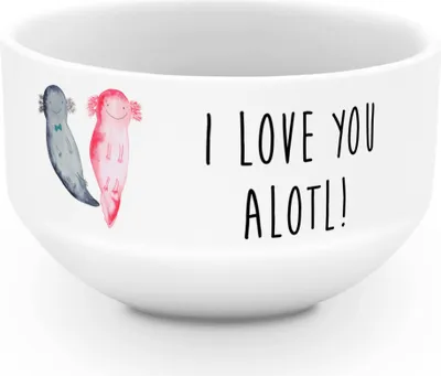 Produktbild von Mr. & Mrs. Panda schälchen Axolotl Liebe - Weiß - Geschenk, joghurtbowl, Müslischale, Freund, Valentinstag, Suppenschüssel, für Frauen, Freundin, Müsli Schüssel