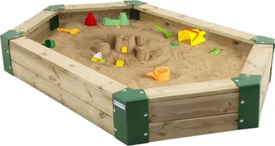 Immagine prodotto di Hörby Bruk Sandkasten 6-eckig Holzsandkasten ohne Abdeckung, f. 0,6 m? Sand