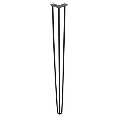 Immagine prodotto di Gambe a forcina in metallo, Wolketon, 4 pezzi, 61 cm. Ideali per tavoli, scrivanie e altri mobili. Gambe a forcina nere, 3 aste, altezza 61 cm