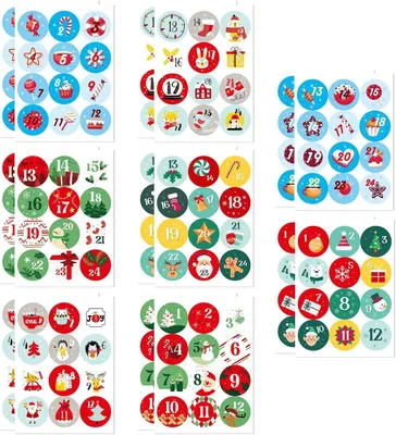 Produktbild von Aufkleber 1-24 - Weihnachtszahlen-Aufkleber - Geeignet für Weihnachten (A)