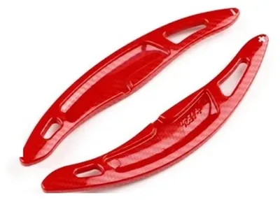 Imagen del producto de Cubierta para levas de cambio en el volante, fibra de carbono roja