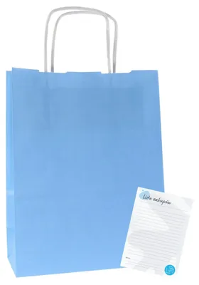 Produktbild von Torby Pro Hellblaue Papiertaschen 18x8x22cm für Einkäufe