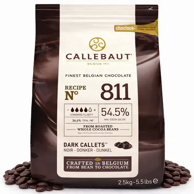 Produktbild von Callebaut Receipe No. 811 Kuvertüre Callets, Zartbitterschokolade, 54,5% Kakao - 1000g