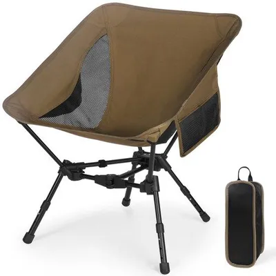 Immagine prodotto di Sedia da campeggio Ibenzoa® – portatile e pieghevole, con altezza regolabile, tasche laterali, leggera e compatta, resistente fino a 150 kg, ideale per campeggio, pesca e picnic