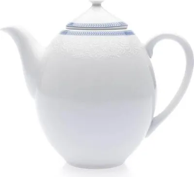 Produktbild von Thun 1794 Kaffeekanne, tschechisches Porzellan, 1,20 l, weiße Spitze, blauer Rand, Thun