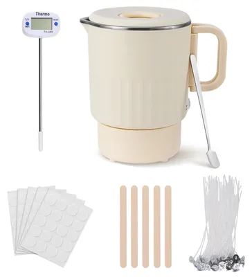 Kerzenmacher-Set mit 800 ml Wachsschmelzer, 100 Dochten