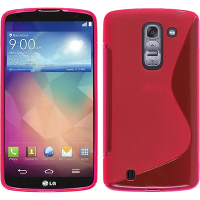 Produktbild von PhoneNatic Case kompatibel mit LG G Pro 2 - pink Silikon Hülle S-Style + 2 Schutzfolien