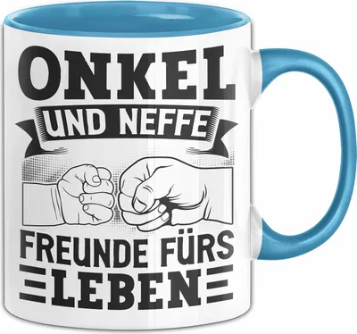 Produktbild von Onkel Und Neffe Tasse Geschenk Freunde Fürs Leben Bruder Pate Geschenk Kaffee-Becher (Blau)