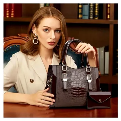 Produktbild von Elegante Damenhandtasche mit Geldbörse – Umhängetasche aus  für Büro, Reisen und Einkäufe
