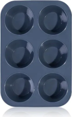 Produktbild von Silikon-Muffin-Form für 6 Stück, Antihaft, Grau, 27x19x5 cm, Backform