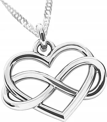 Image de Collier coeur argent - Infini, amour pour toujours, infini, ARGENT 925