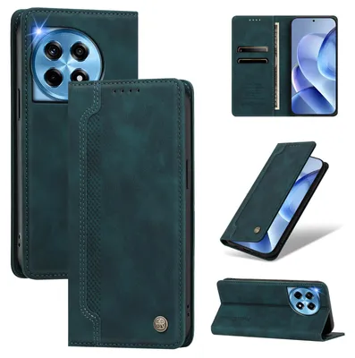 Produktbild von Handyhülle für OnePlus 12, Leder Wallet Klapphülle mit Standfunktion, Stoßfeste Schutzhülle Grün
