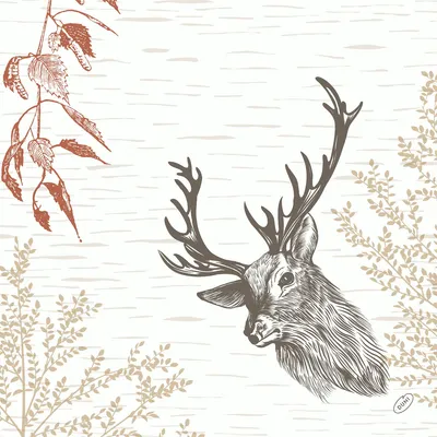 Produktbild von Duni  Dunisoft Servietten Wood & Deer 40x40cm 60er