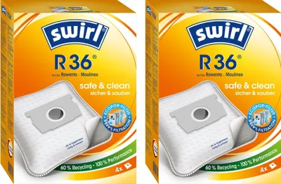 Produktbild von 2 Pakete Swirl Staubsaugerbeutel R36 / R 36 EcoPor für Rowenta, Moulinex ZR-0015 Staubsauger