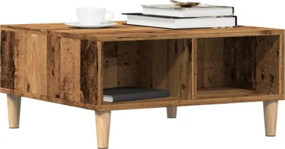 Image de Maison Exclusive - Table basse aspect bois ancien 60x60x30 cm Matériau dérivé du bois
