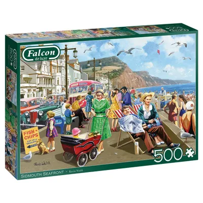 Produktbild von Falcon de luxe Spiele Falcon Sidmouth Seafront 500 Teile - Puzzle für Erwachsene, 500 Stück(e), Stadt, 12 Jahr(e)