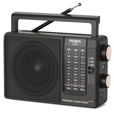 Productafbeelding van FM/AM Draagbare Radio met oplaadbare batterij en AA-batterijen, 3,5mm koptelefoonaansluiting