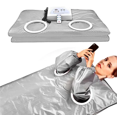 Immagine prodotto di Coperta sauna portatile, riscaldatore a infrarossi, spa per il relax, argento