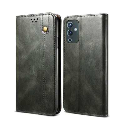 Obrázek produktu pro Pouzdro pro OnePlus 9, kožené flip pouzdro peněženka s funkcí stojánku zelené