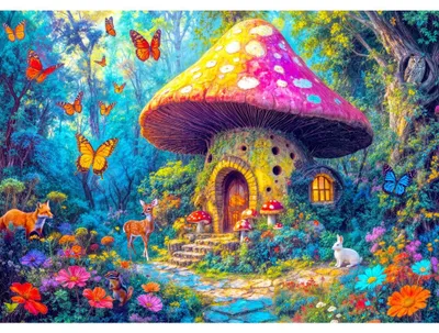 Produktbild von VIEL SPASS MIT Puzzle Mushroom Cottage 1000 dlks