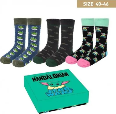 Produktbild von Star Wars: The Mandalorian 3pk Socken Geschenkbox UK Größe 6-11