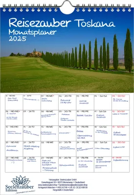 Produktbild von Reisezauber Toskana Planer DIN A4 Kalender für 2025 Florenz Urlaub Mediterran Italien - Seelenzauber