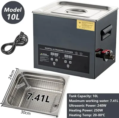 Produktbild von Ultraschallreiniger, Digitale Steuerung, Edelstahl, 10L-240W-220V, EU