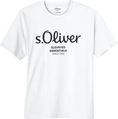 Produktbild von s.Oliver Übergrößen T-Shirt weiß Logo-Frontprint