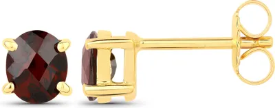 Produktbild von Vira Jewels Ohrstecker 925/- Sterling Silber 0,6cm gelb Granat rot 147220009V