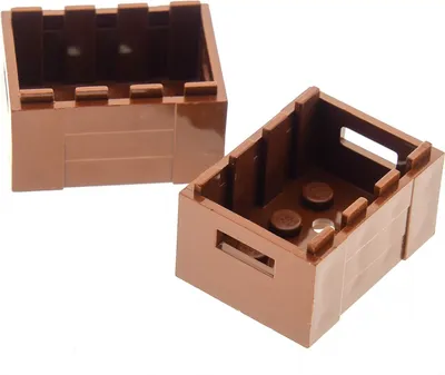 Produktbild von 2x Lego Container Kiste 3x4x1 2/3 Griffe rot braun Box Kasten Truhe 4211185 30150