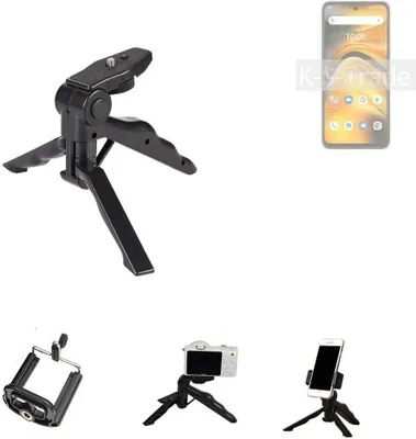 Produktbild von K-S-Trade Stativ Tisch-Ständer Dreibein Handy-Stativ Ständer kompatibel mit UMIDIGI A13 Pro 5G Mini-Stativ Smartphone Tripod Handy-Stativ aus