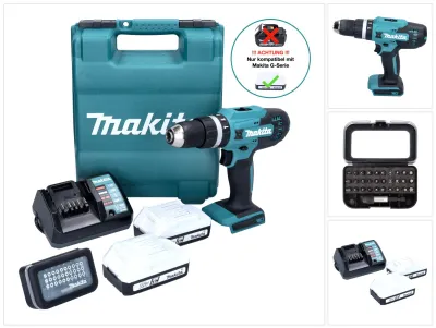Immagine prodotto di Makita HP488D011 Trapano a percussione a batteria serie G con valigetta 2 batterie