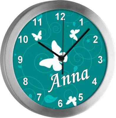 Produktbild von Kinderzimmer Funkwanduhr, Funkuhr Wanduhr Kinder, Schmetterling petrol 25 cm