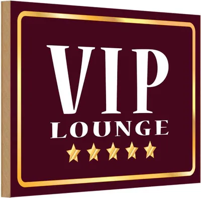Produktbild von vianmo Holzschild 20x30 cm VIP Lounge 5 Sterne Geburtstag Feiern Party