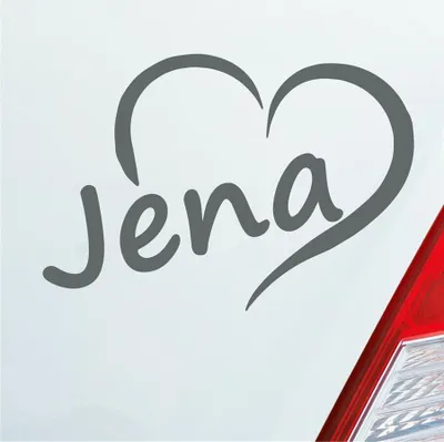 Produktbild von Auto Aufkleber Jena Herz Stadt City Liebe Love Heimat 12x8 cm Grau Sticker Heckscheibenaufkleber