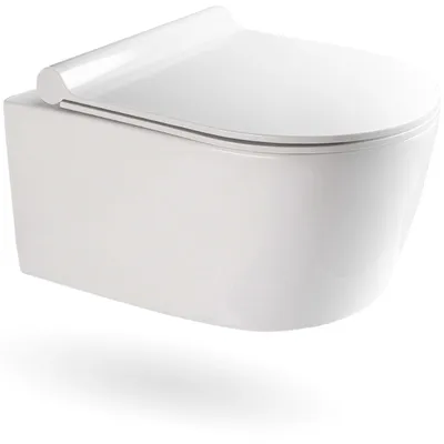 Produktbild von VILSTEIN Hänge WC Spülrandlos I Wand WC I Tiefspüler I inkl. abnehmbaren WC-Sitz mit Absenkautomatik