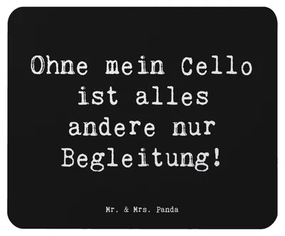 Produktbild von Mr. & Mrs. Panda Mousepad Spruch Cello Magie - Schwarz - Geschenk, mousematte, Mouse Pad, klassische Musik, Orchester, Lernen, pc mausunterlage, Solo, Musiker, Mauspad
