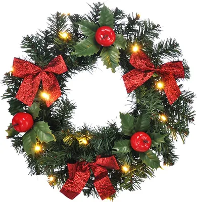 Produktbild von Beleuchteter Weihnachts Türkranz Lichterkranz Weihnachtsdeko