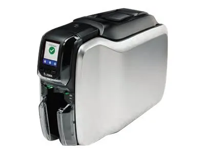 Produktbild von Zebra ZC300, Farbstoffsublimation, 300 x 300 DPI, PVC, PVC Komposition, 900 Karte/h, 200 Karte/h, Schwarz, Silber
