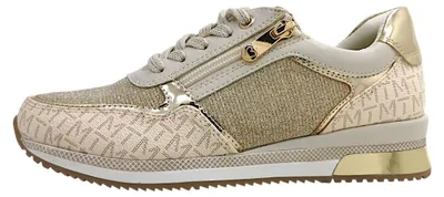 Image de Chaussures de sport pour femmes Marco Tozzi, lacets, couleur or, style décontracté