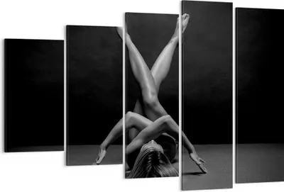 Produktbild von Bild auf Leinwand - Leinwandbild - 5 Teile - Frau Gymnastik Yoga - 150x100cm - Wand Bild - Wanddeko - Wandbilder - Leinwanddruck - Bilder - Wanddekoration - Leinwand bilder - Wandbild - EG150x100-4957
