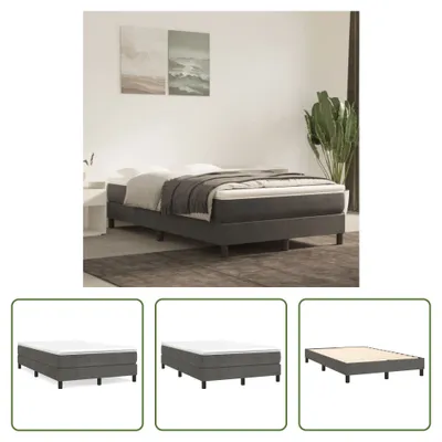 Produktbild von The Living Store Bettgestell Dunkelgrau 120x200 cm Samt