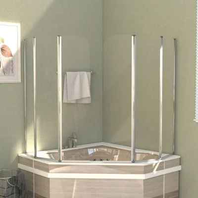Obrázok produktu pre Sprchové kúty 2 ks 104x130 cm tvrdené sklo Transparentné