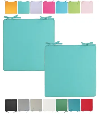 Produktbild von JACK Outdoor Stuhlkissen 40x40cm Lounge Kissen Auflage Wasserfest Sitzkissen Garten Lotus Effekt, Farbe:Aqua, Stückzahl:2x