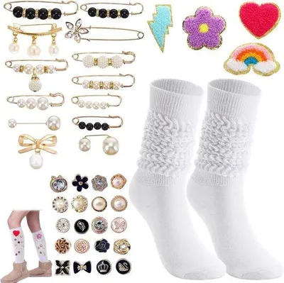 Image de Ensemble de bijoux avec bas et accessoires, 37 pièces, cristaux et perles, 4 styles