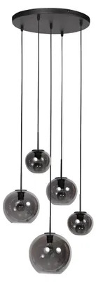 Zdjęcie produktu dla Mexlite - lampa wisząca - HaloSwap - czarny - szkło - Ø 40cm - E27 - 4281ZW